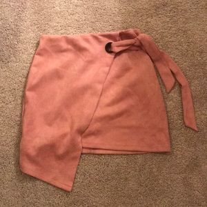 vegan suede asymmetrical skirt